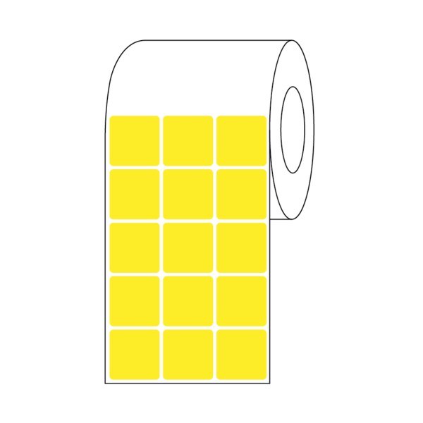 Direct Thermal Slide Label, 7/8" x 7/8", 3 Across Yellow